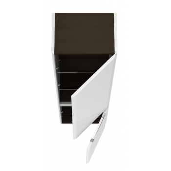 Mobile bagno sospeso 80 cm in legno Bianco Lucido con Lavabo in ceramica