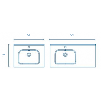 Badezimmer Badmöbel 80 cm aus Fumé sandgestrahlt Holz mit Keramik Waschtisch