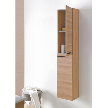 Badezimmer Badmöbel 90 cm aus Fumé sandgestrahlt Holz mit Keramik Waschtisch