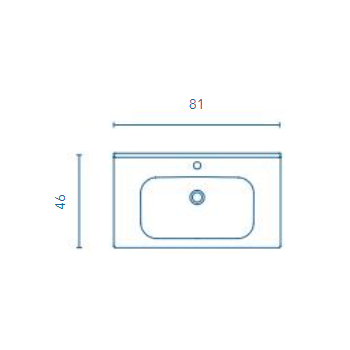 Badezimmer Badmöbel 90 cm aus Fumé sandgestrahlt Holz mit Keramik Waschtisch