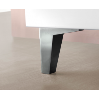 Badezimmer Badmöbel 80 cm aus Weiß Nature Holz mit Keramik Waschtisch