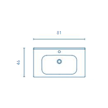 Badezimmer Badmöbel 80 cm aus Weiß Nature Holz mit Keramik Waschtisch