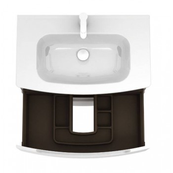 Mobile bagno sospeso 120 cm in legno Bianco opaco con Lavabo in ceramica