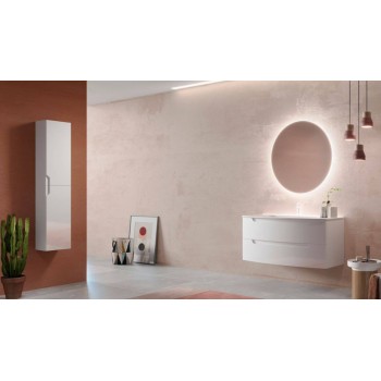 Mobile bagno sospeso 120 cm in legno Bianco opaco con Lavabo in ceramica