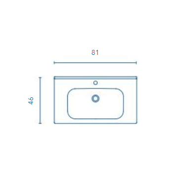 Mobile bagno sospeso 80 cm in legno Bianco Lucido Lavabo in ceramica