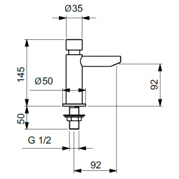 Idral vandalensichere Selbstschlußarmatur serie MODERN 08510