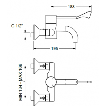 Idral Progressiver Thermostatmischer mit klinischem Hebel 900.12