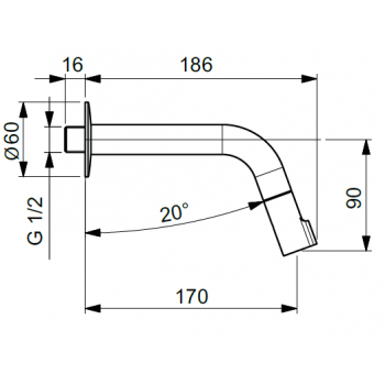 Idral rubinetto lavabo a parete 01161/DC
