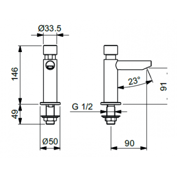 Idral Wand-Selbstschlußarmatur serie Inox 08400
