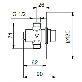 Idral Wandmontierte Selbstschlußarmatur für Urinal aus Edelstahl 08420/1