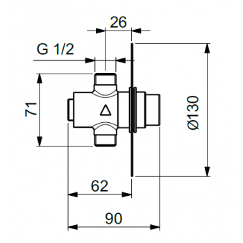 Idral Wandmontierte Einbau Selbstschlußarmatur für Urinal aus Edelstahl 08425