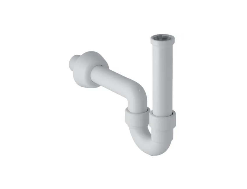 Sifone curvo per Lavabo e Bidet Ø 40 mm Bianco con scarico orizzontale