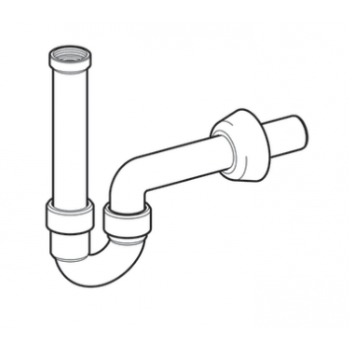 Sifone curvo per Lavabo e Bidet Ø 40 mm Bianco con scarico orizzontale