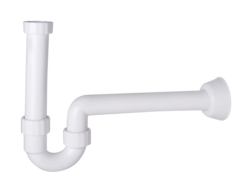 Siphon für Waschtisch/Waschbecken Ø 40 mm Weiß mit Anschluss 1.1/4