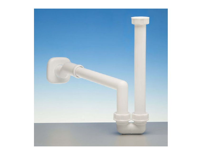Sifone eccentrico per Lavabo/Bidet Ø 40 mm Bianco in polipropilene con attacco 1.1/4