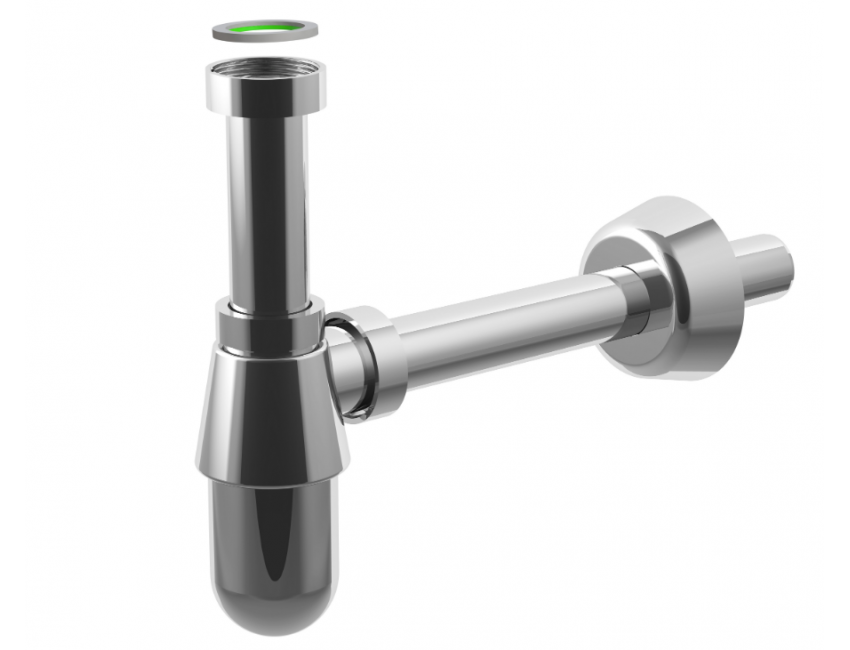 Siphon für Waschtisch Ø 40 mm Weiß aus Polypropylen mit Anschluss 1.1/4"