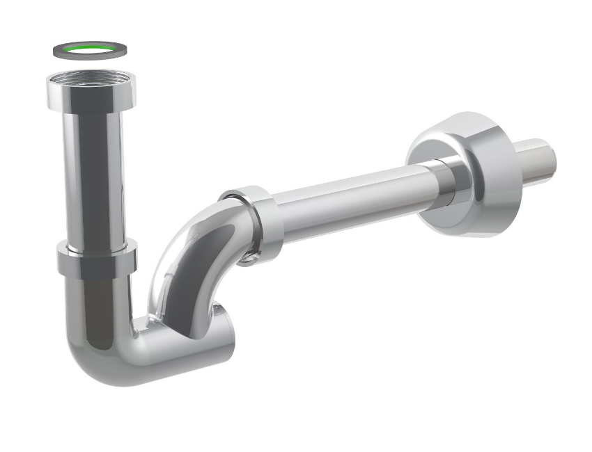 Sifone per Lavabo/Bidet Ø 26 mm in ottone con attacco 1"1/4