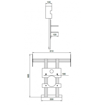 Idral Struttura di sostegno per vaso sospeso serie EASY 15105/2-CG