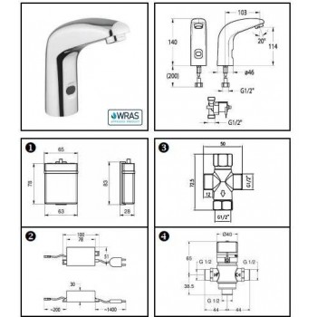 Idral Rubinetto elettronico lavabo con premiscelatore termostatico One 02511/PT
