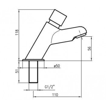 Rubinetto Temporizzato Idral con premiscelatore meccanico serie Modern 08210/PM