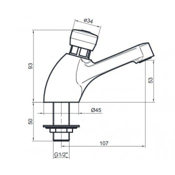 Idral rubinetto temporizzato lavabo con premiscelatore meccanico serie Classic 08010/EPM