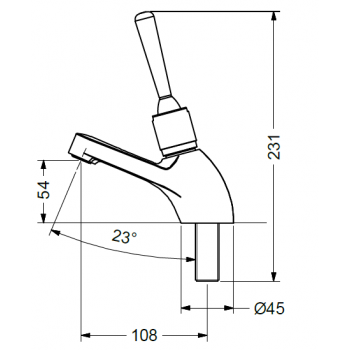 Idral Rubinetto temporizzato lavabo con leva antivandalo e premiscelatore meccanico Classic 08011A/PM