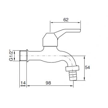 Idral Rubinetto temporizzato lavabo a parete serie Classic 08145A