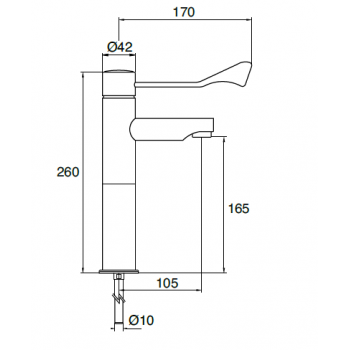 Idral Miscelatore progressivo Lavabo con leva clinica e prolunga 02058/1