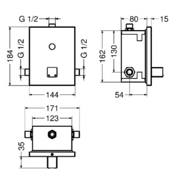Idral Unterputz-Sensorarmatur mit Mischeinrichtung für Dusche serie ONE 02542