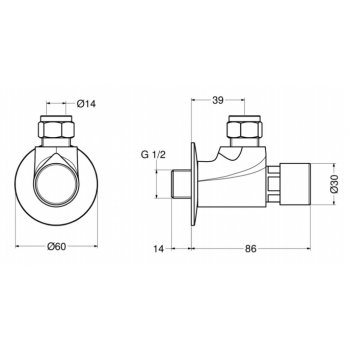 Idral Rubinetto temporizzato per doccia a parete serie Modern 08120-15