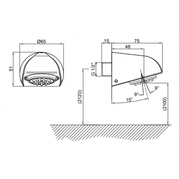 Idral Vandalensicherer Duschkopf 09033