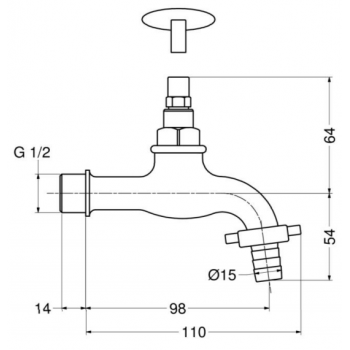 Idral rubinetto portagomma da giardino in ottone lucidato 0151G12