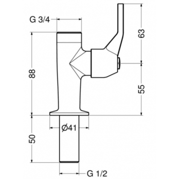 Idral Einloch-Mischbatterie hoher Durchsatz 09442/LDC