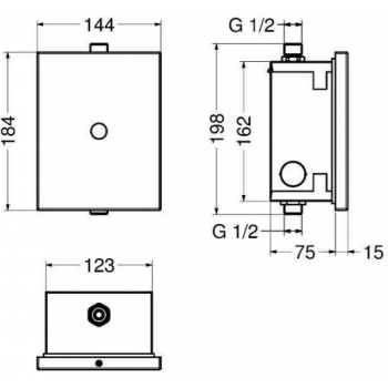Idral Flussometro elettronico ad incasso per wc 02565
