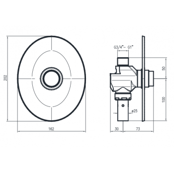 Idral Elektronische Einbau-Duscharmatur mit Mischeinrichtung Style 02565/1