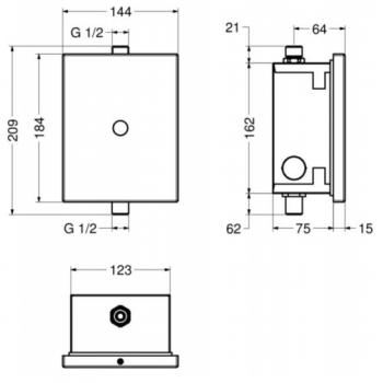 Idral Flussometro elettronico ad incasso per wc 02521/1