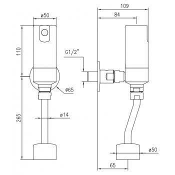 Idral Unterputz-Sensorarmatur für Urinal 02521/1