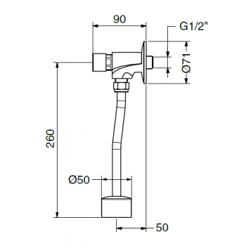 Idral Rubinetto per orinatoio con comando a pulsante 08120/E