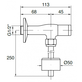 Idral Rubinetto per orinatoio con comando a pulsante 08120/E