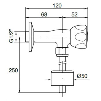 Idral Rubinetto orinatoio cromato con maniglia 0230