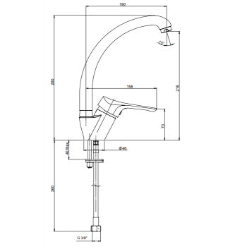 Miscelatore lavello con canna alta Pilota