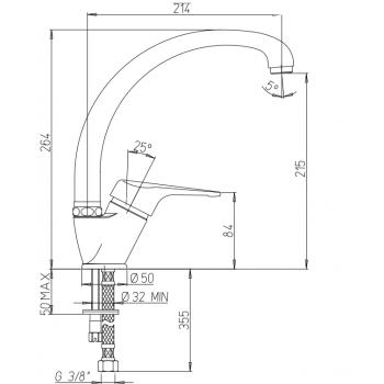 Spültischbatterie mit hohem Auslauf Pilota
