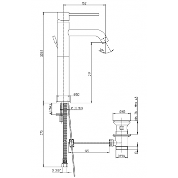 Miscelatore Lavabo con canna alta Sky