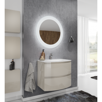 Mobile bagno sospeso 70 cm in legno Crema lucido con Lavabo Atene