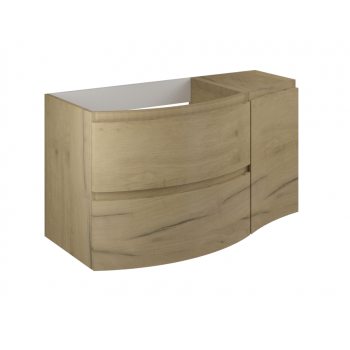 Mobile bagno sospeso 100 cm in legno Rovere Oro con Lavabo Atene