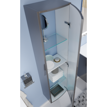 Mobile bagno sospeso 70 cm in legno Grigio Scuro Lucido con Lavabo Atene
