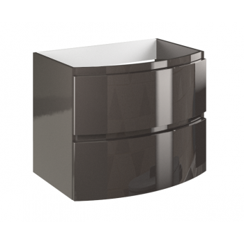 Mobile bagno sospeso 70 cm in legno Grigio Scuro Lucido con Lavabo Atene