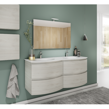 Badezimmer Badmöbel 100 cm aus Eiche Gold Holz mit Waschtisch Atene