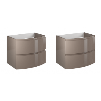 Mobile bagno sospeso 140 cm in legno Cappuccino Lucido con Lavabo Atene