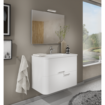 Badezimmer Badmöbel 100 cm Atene aus Eiche Gold Holz mit Waschtisch